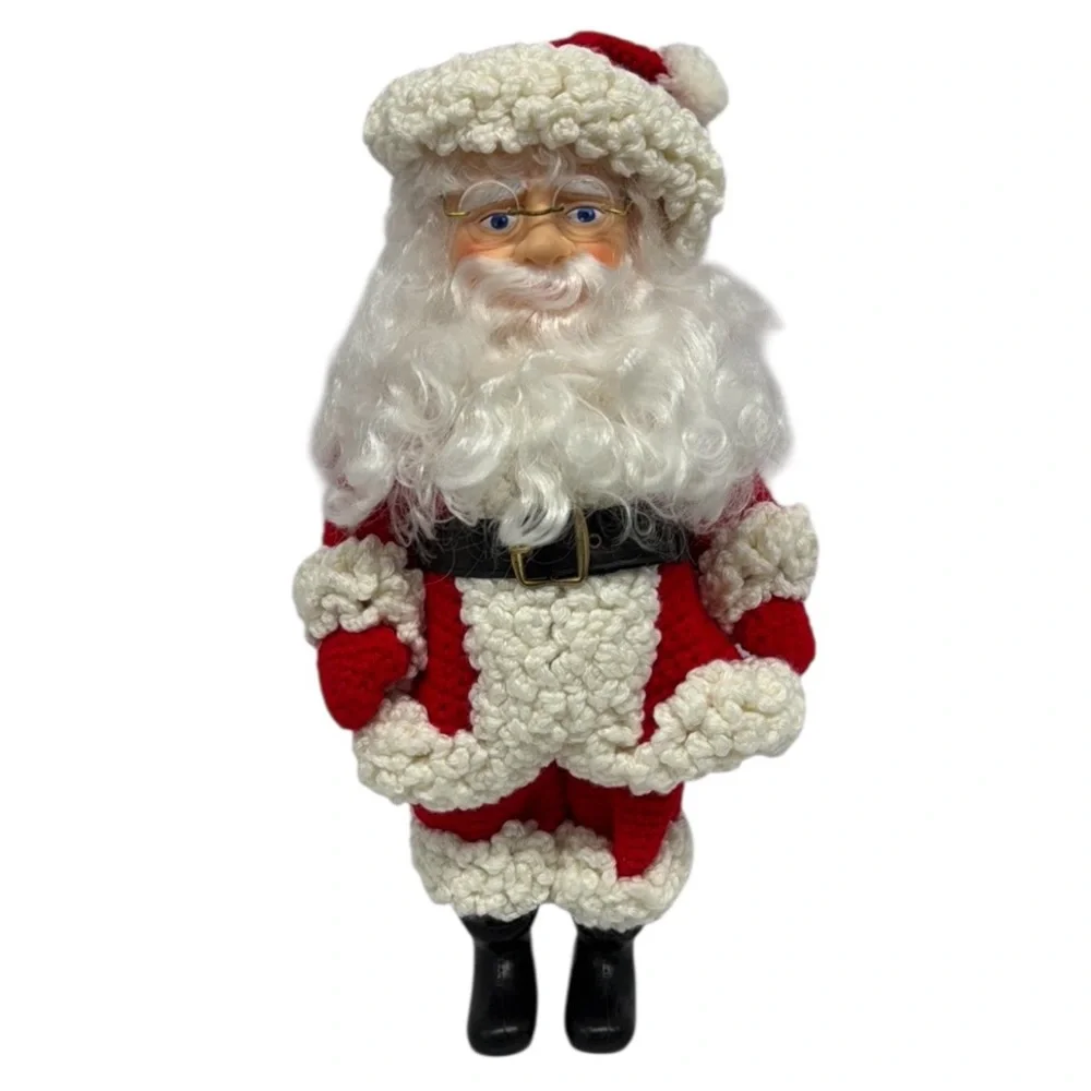 Vintage 1990 Billie Pepper Christmas SANTA CLAUS with Crochet Clothes Suit 14”